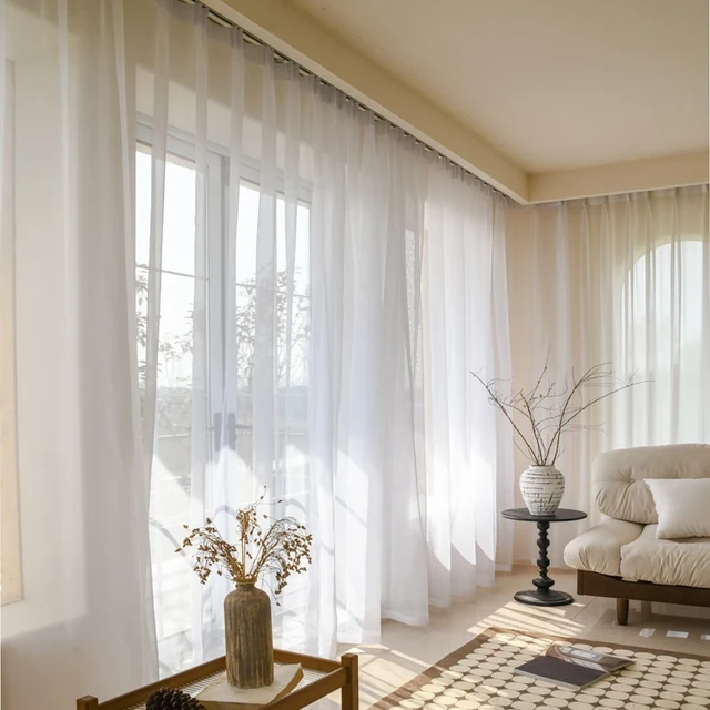 Tende trasparenti in Tulle bianco per soggiorno finestra Voile tenda per  camera da letto decorazione della