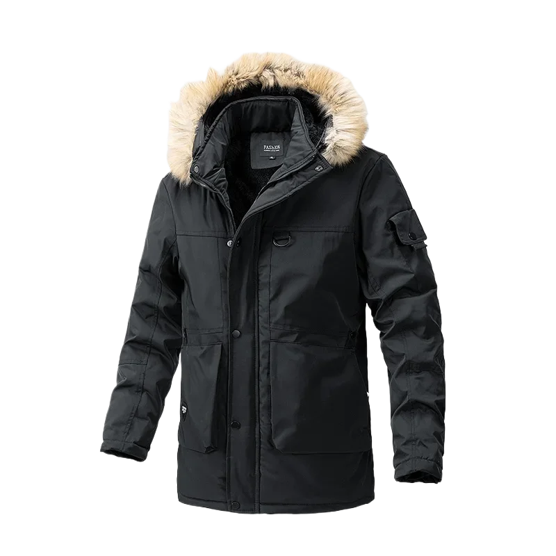 Autumn Witer New Men Fashion Thicken Trench Casual Fleece Turtleneck Jackets Hooded Warm Windbreaker Winter Jacket