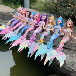Poupée sirène de mariage de 30 cm, ensemble de poupée à 13 articulations mobiles, yeux 3D, à la mode, déguisement, jouet, maison de jeu, cadeau d'anniversaire, Bjd, 1/6 