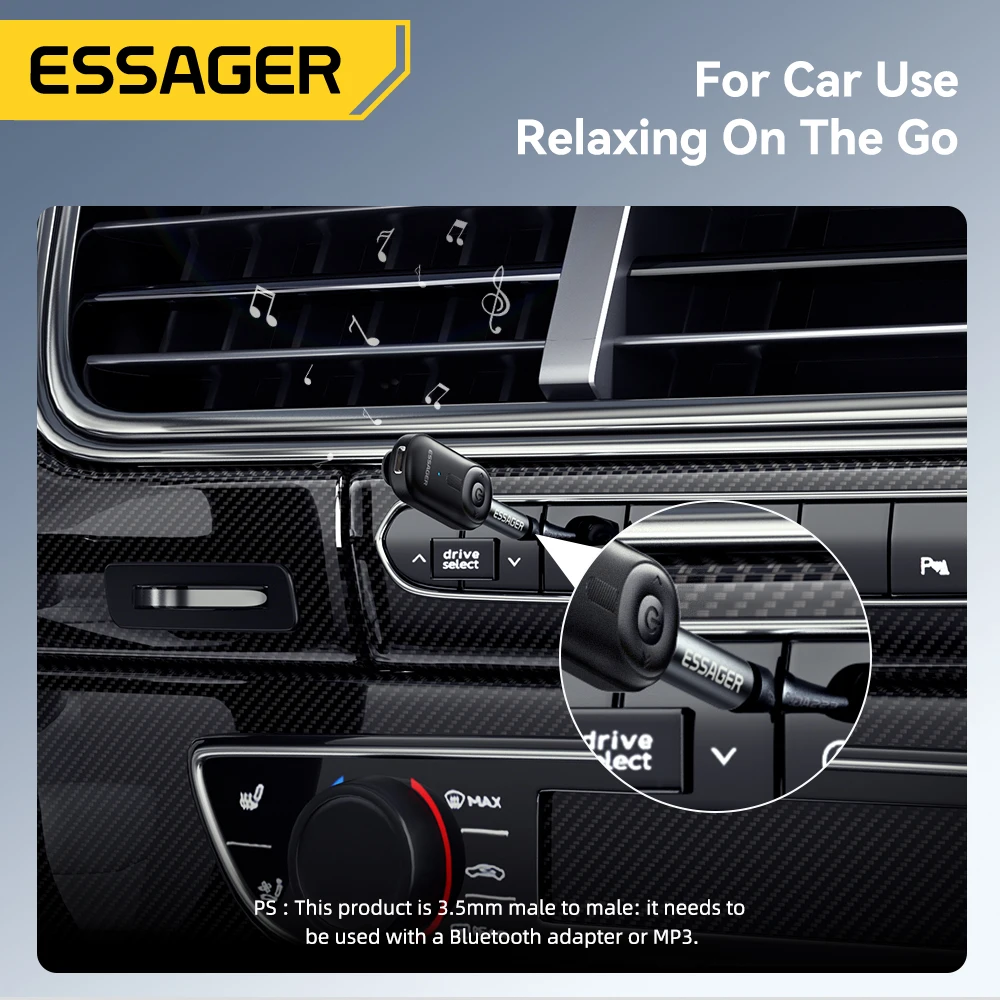 Essager 3.5mm Male to Male Jack Audio Adapter For Mobile Phone Headphone Car MP3 Speaker Laptops Tablets Stereo Jack Connector
