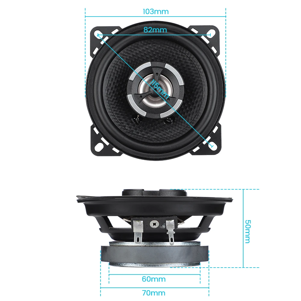 Aiyima-altifalantes de Carro Coaxiais Soft Dome Glass Fiber Automóvel Woofer Alto-falante Música Estéreo Full Range Ohm 30w Pcs 4 - Image 2