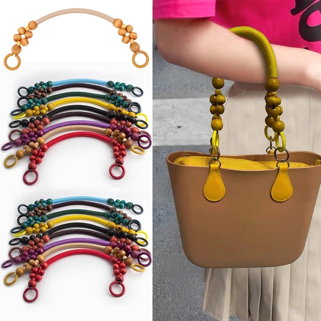 Wooden Beaded Bag Handles Nylon Rope Purse Straps Purse Handles