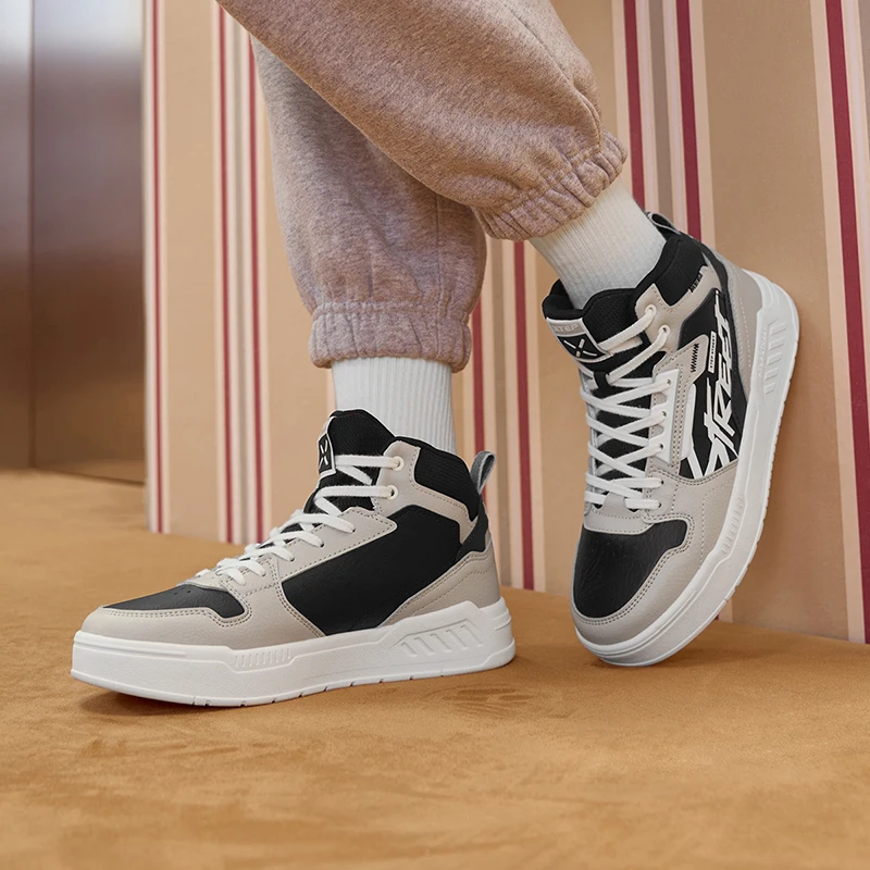 Xtep Innovative Skate Shoes Mid Top Street For Women Winter Wear-Resistant Sports Shoes Comfortable Sneakers 977418310021