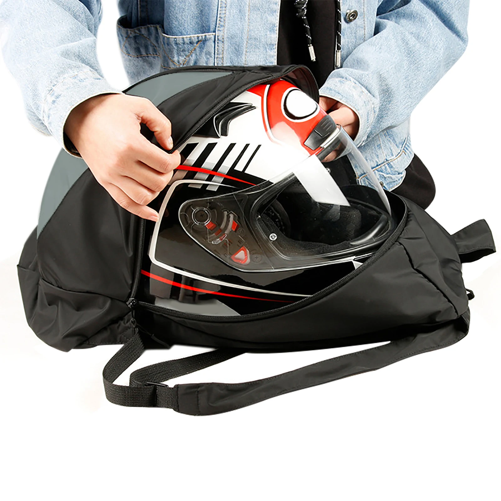 

Headgear Backpack Motorcycle Headgear Riding Daypack Foldable Multi-Purpose Bag Waterproof Adjustable Shoulder Strap For Travel
