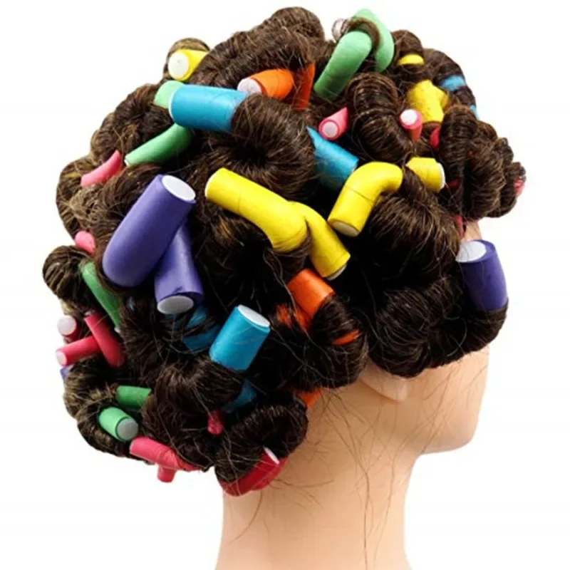 Hair Styling Tool 10pcs Foam Heatless Curling Rod Soft Bendy Twist Curls Sponge Hair Curlers Rollers DIY Set