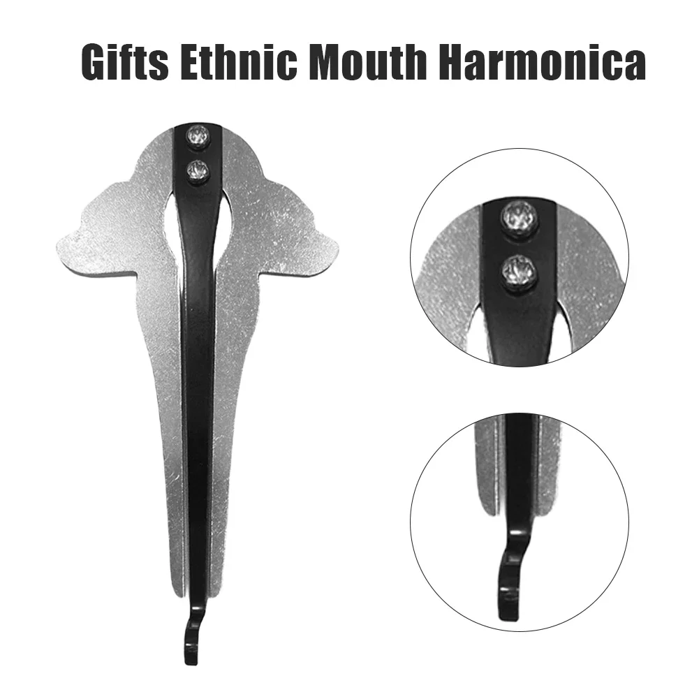 Portable Jaw Harp Chrome Russian Musical Harmonica Beautiful Sound Jews Ethnic Harp Professional Musical Instrument