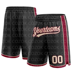 Custom Black Dark Authentic Basketball Shorts 3D Printed Men Shorts Your Name Mumber Quick Drying Beach Shorts