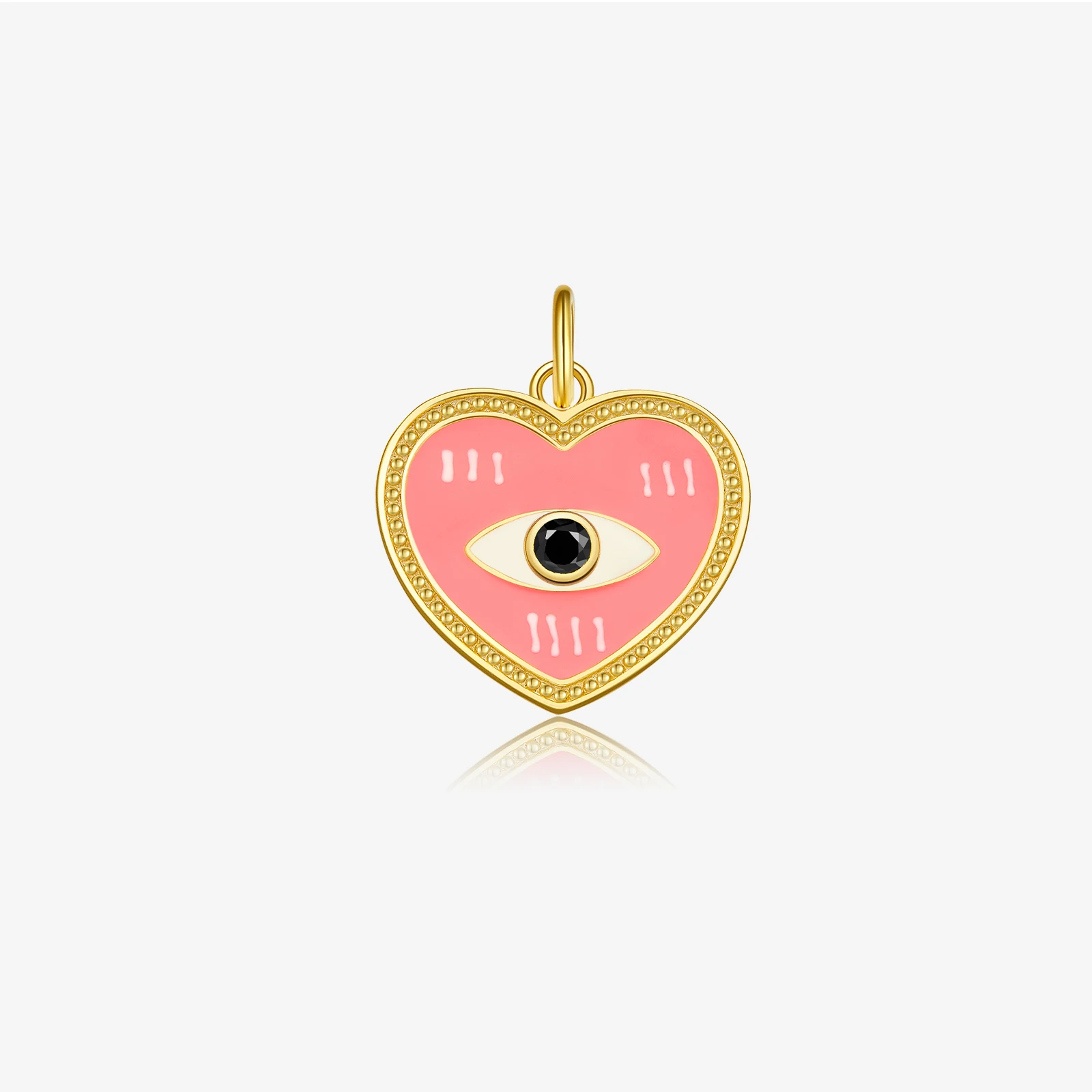 925 Sterling Silver Gold Red Heart Round Pendant Fine Jewelry Gift Colorful Spring Enamel Rainbow Rock Punk Wedding pendant necklace silver pendant