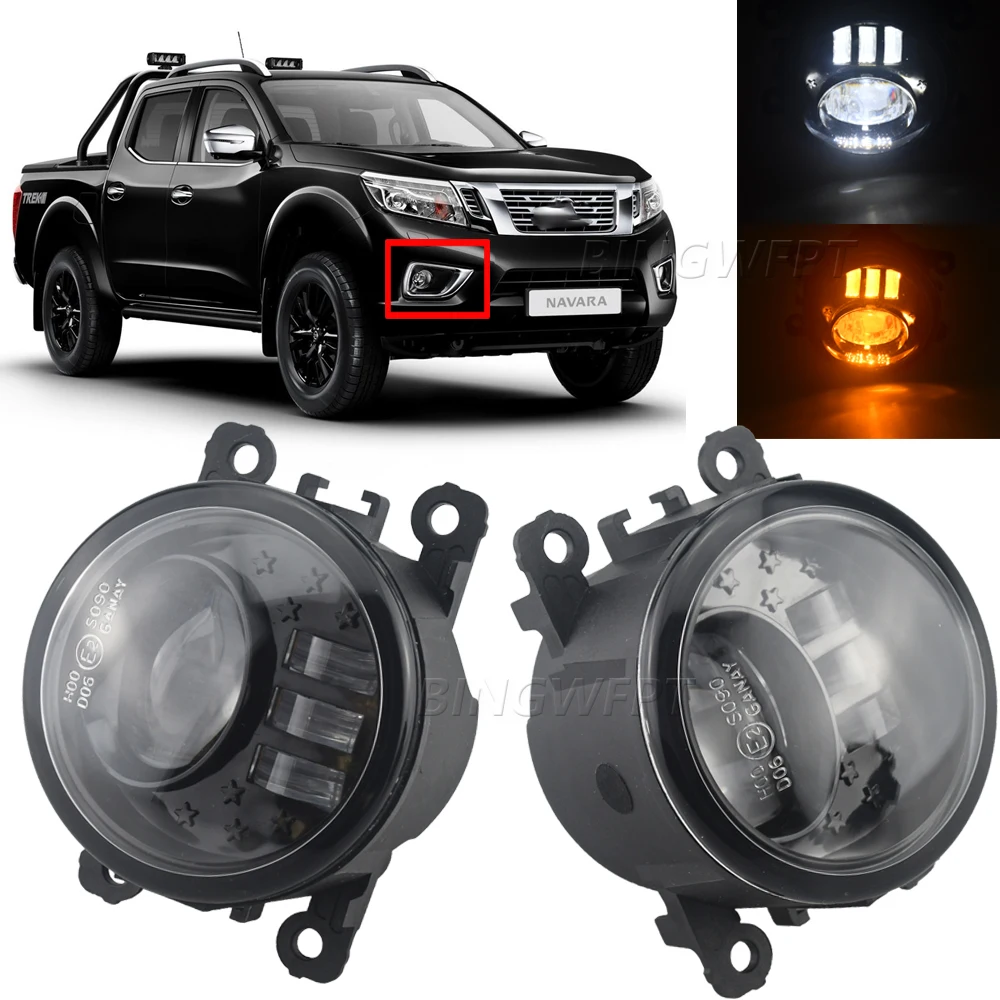 2Pcs Fog Lights LED Fog Light For Nissan Navara D40 2004 2015 Note E11