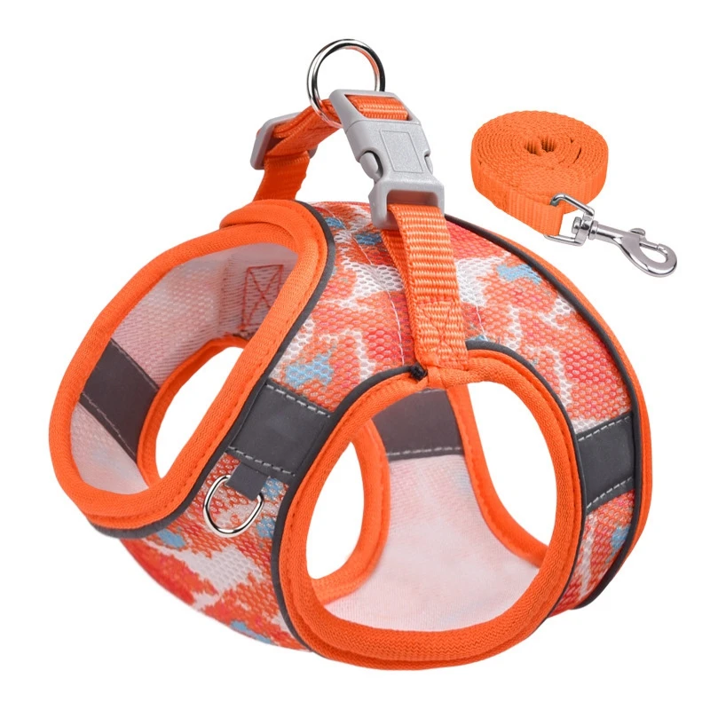 thumbnail image 1 of Kit de arnés y correa reflectante para perros, arnés de malla transpirable para el pecho para perros pequeños y medianos, suministros para mascotas para caminar al aire libre, 1 of 5