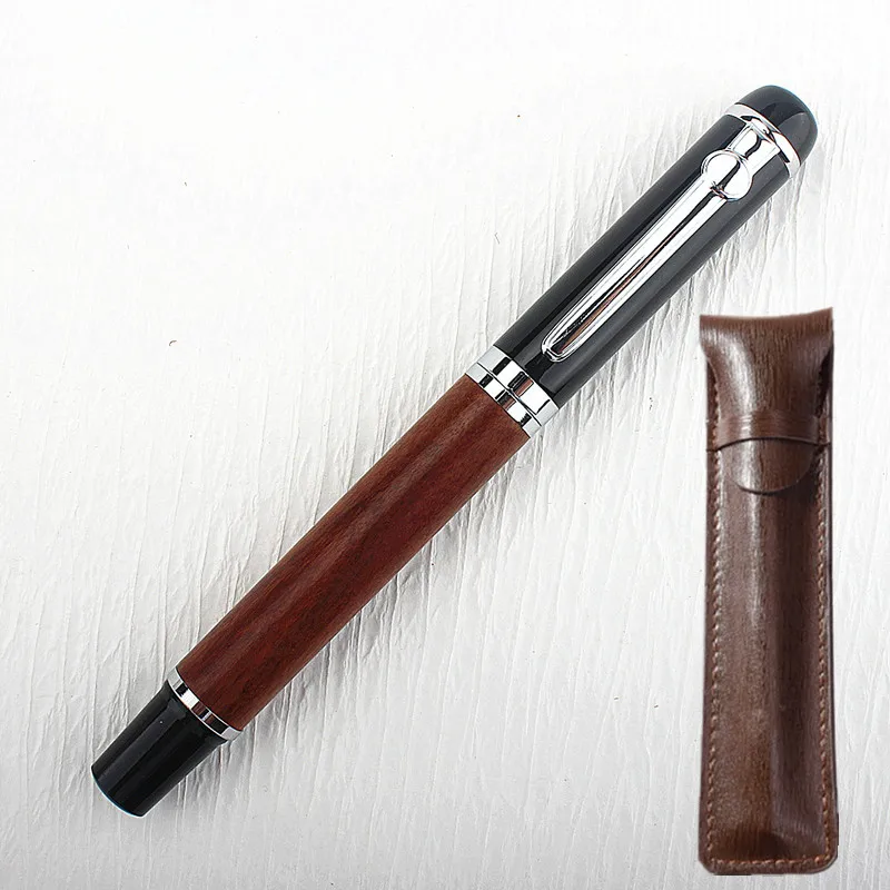 Glasstift Aus Holz – Füllfederhalter Mit Glasfeder, Dunkelbraun, Inkl. Etui, Für Kalligrafie & Schreiben