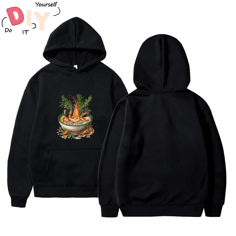 

Seafood Viral Summer Basic Cute Style Cotton Hoodie Men Round Neck Simple Sexy Vintage Fashion Gildan Korean Putih