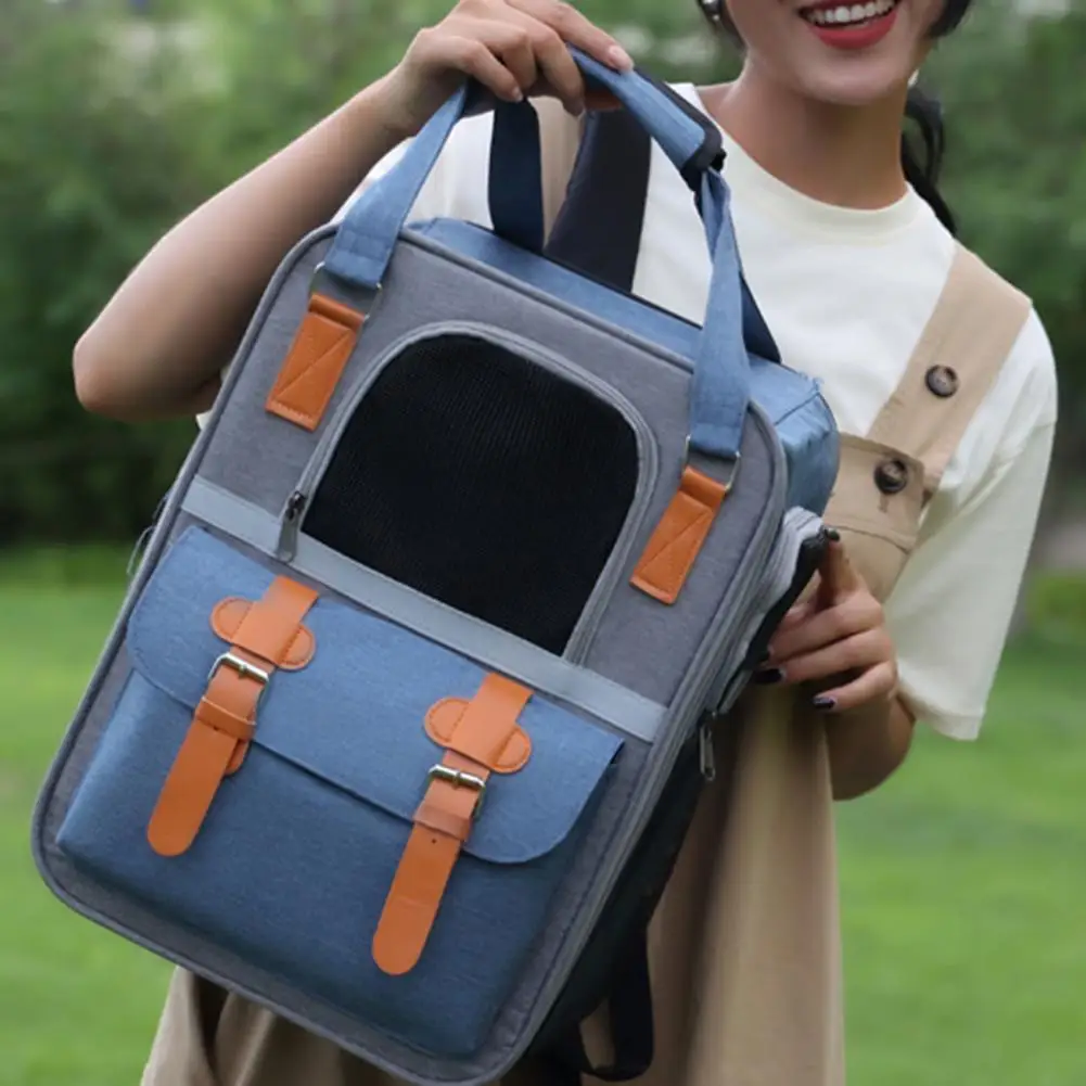 Pet Backpack Spacious Pet Carrier Portable Expandable Carrier Backpack for Cats Dogs Breathable Travel Bag for Outdoor