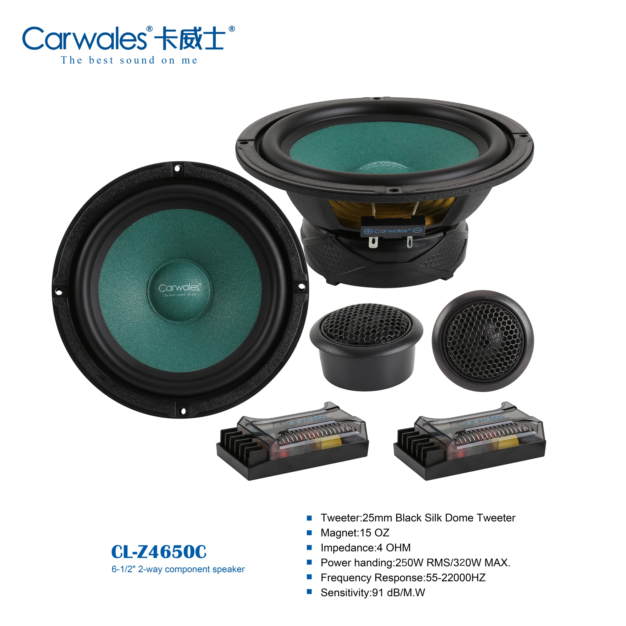 1kit Car Speaker kit Inch Coaxial Speaker 2-way treble Tweeter