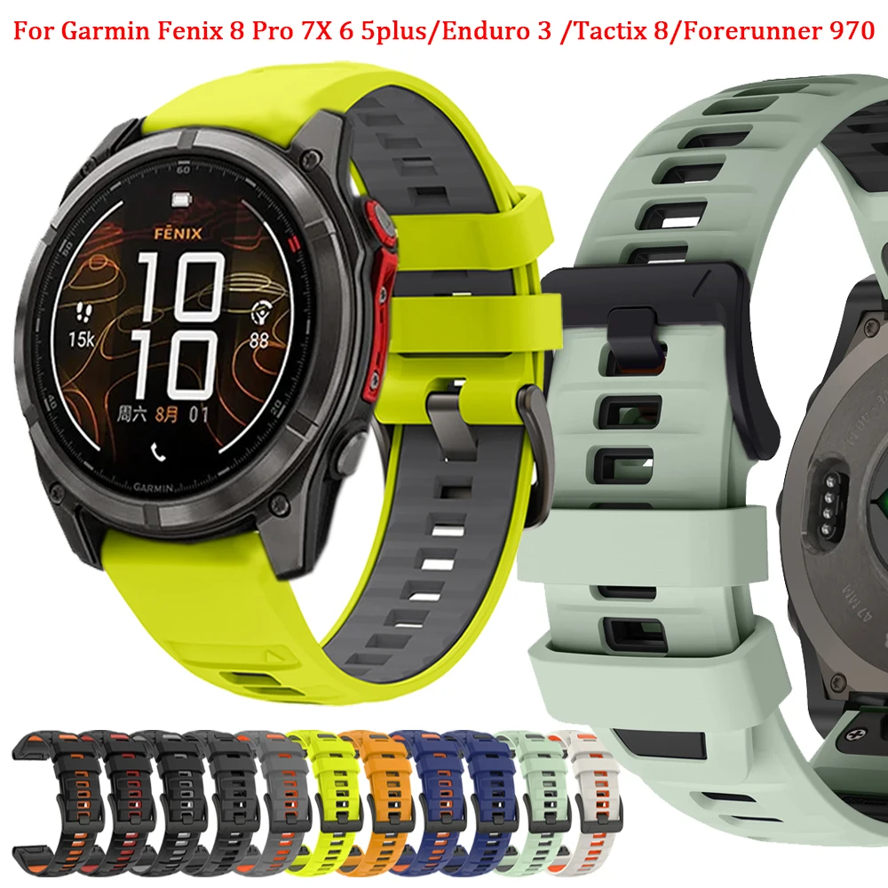 Enhanced Silicone Sports Strap - Outdoor QuickFit Bracelet, 22-26mm