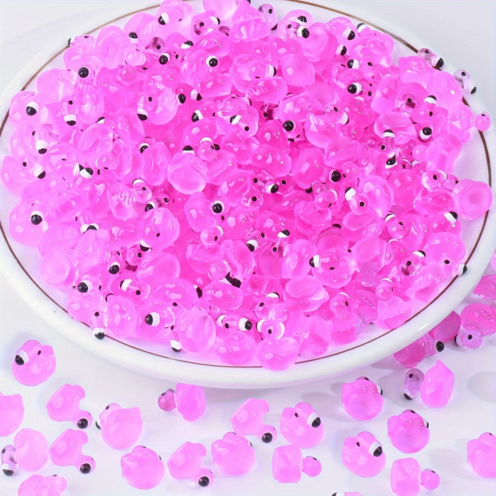 50pc Glow-in-the-Dark Mini Resin Flamingo Duck Figurines Resin Animal Statues for Garden Decor for  Halloween & Christmas Gifts 1