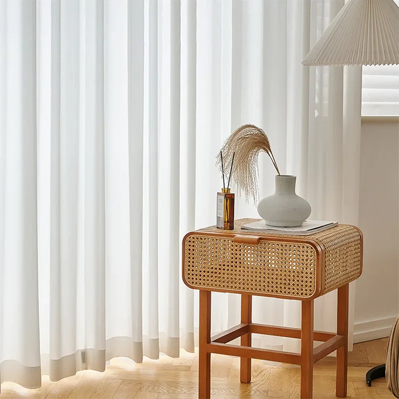 Modern Luxury White Chiffon Tulle Sheer Curtains for Living Room Bedroom Elegant Window Treatment Decor Drapes Shades Cover 5