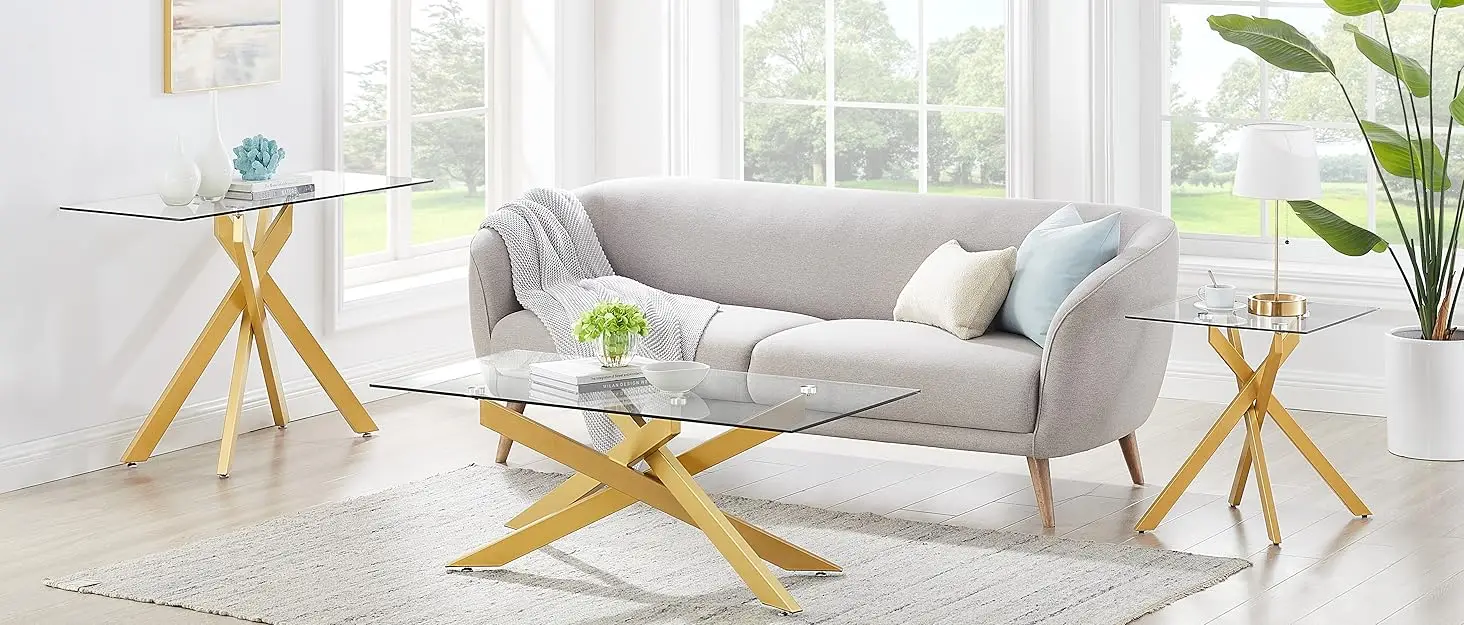 Description Picture 2 of itemStyle Console Table Narrow Sofa Table with Tempered Glass Top and Metal Tubular Legs, 45" Lx18 Wx30 H, Silver