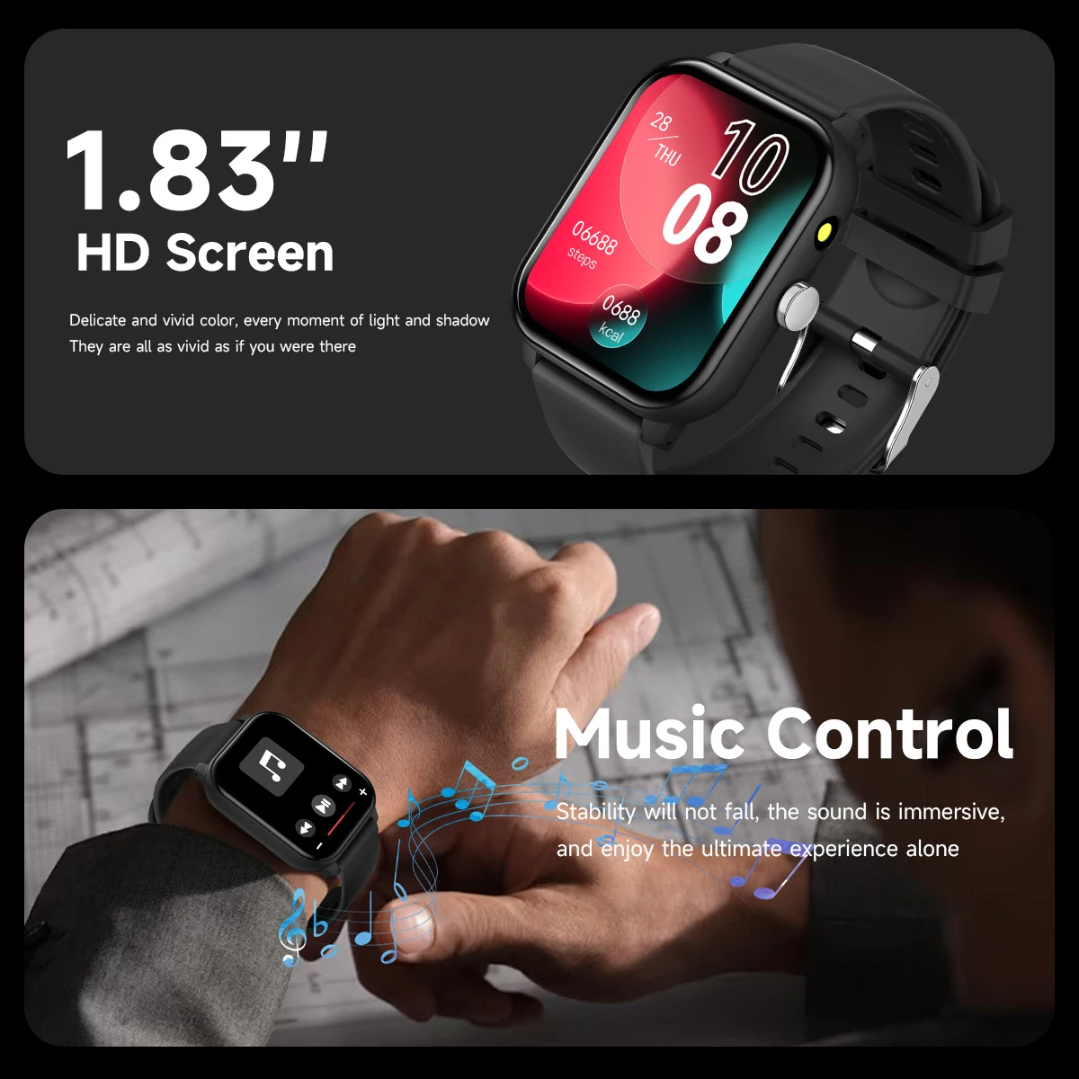 Smartwatch With Wireless Calling, Music Player And Flashlight_voghion.com