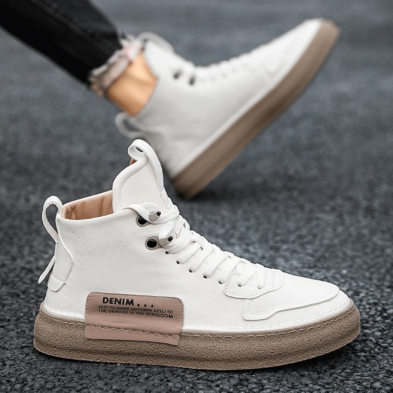 

Новая осенне-зимняя мужская обувь с высоким верхом удобная и универсальная спортивная обувь дышащая износостойкая повседневная спортивная обувь