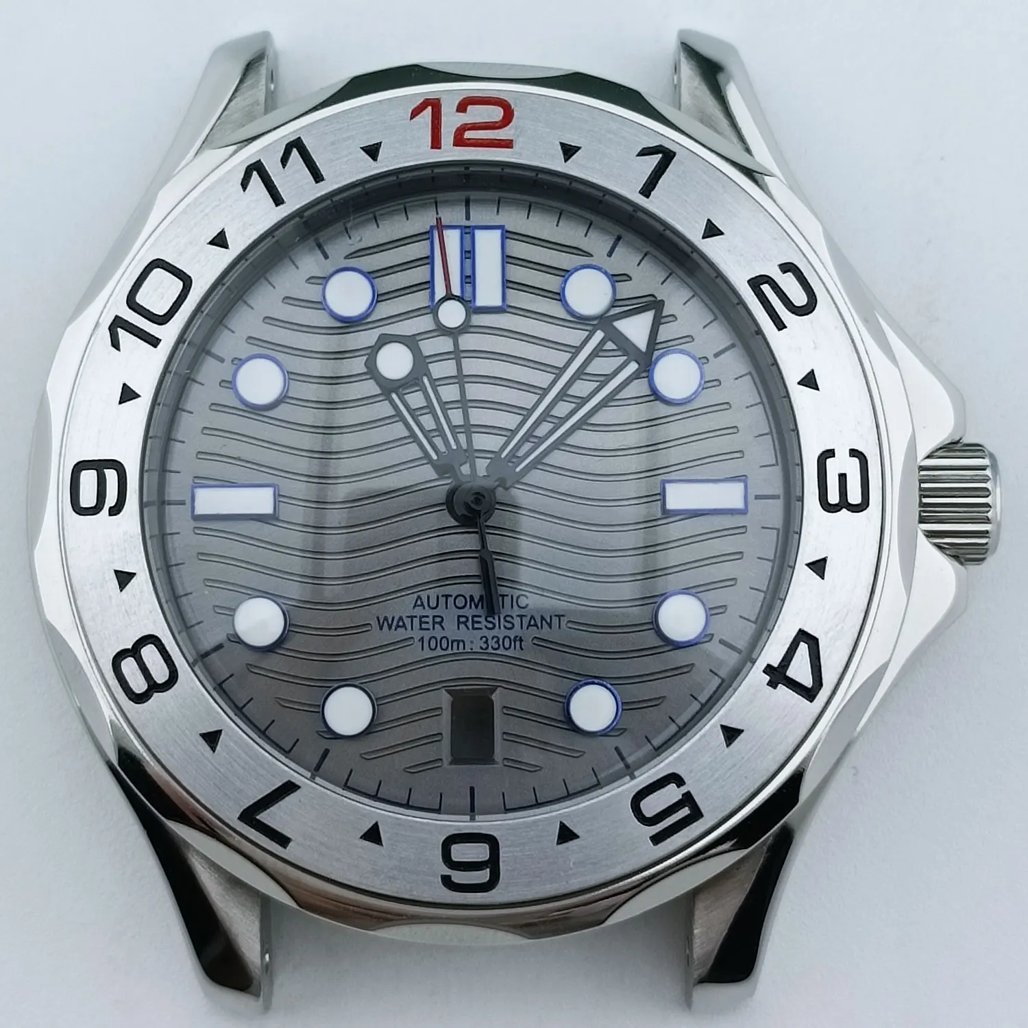 Premium 42mm Stainless Steel Diving Watch Case with Sapphire Crystal & Transparent Back