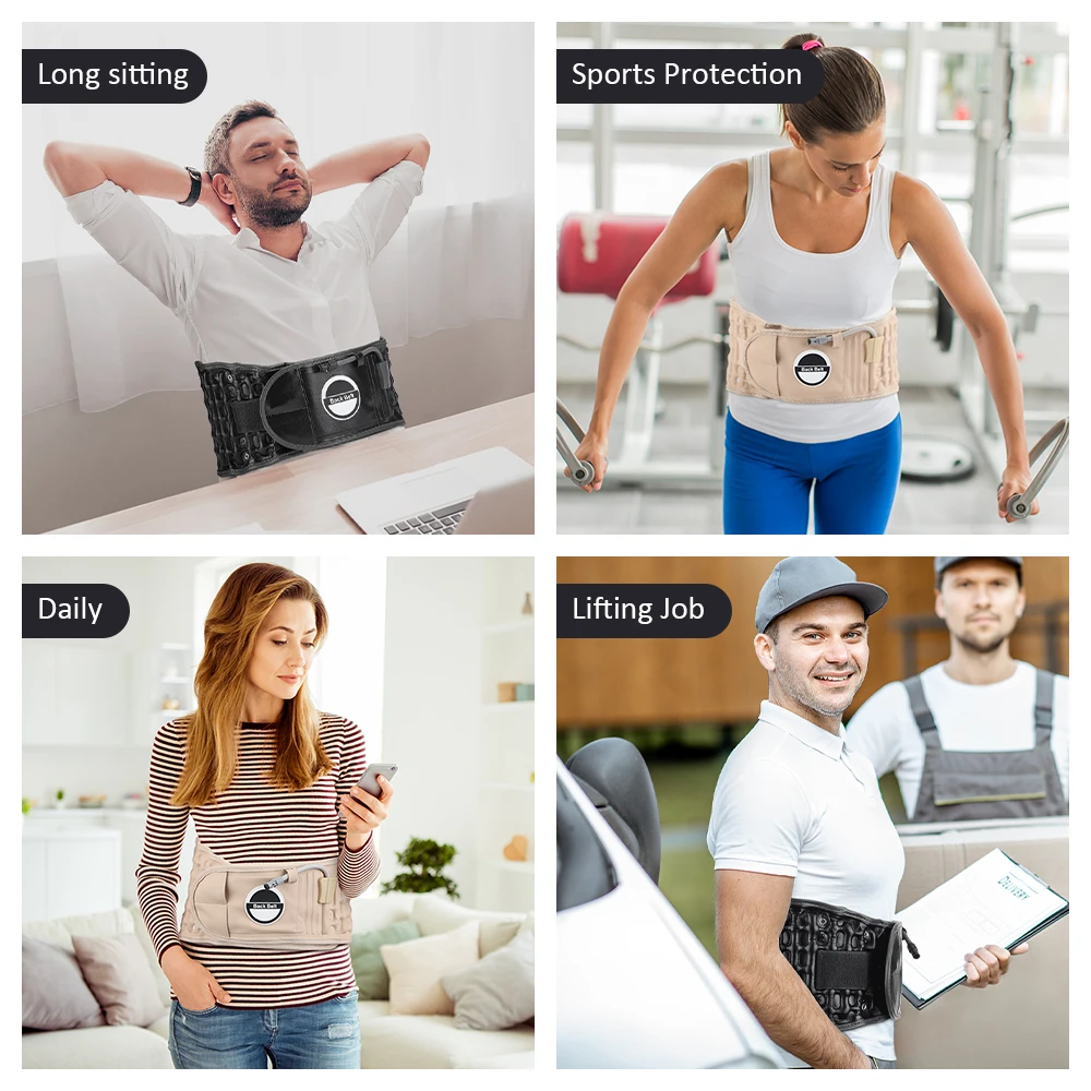 Inflatable Waist Brace Waist Fixed Belt Traction Belt Suitable for Male and Female Adult Lumbar Spine Air Traction Device