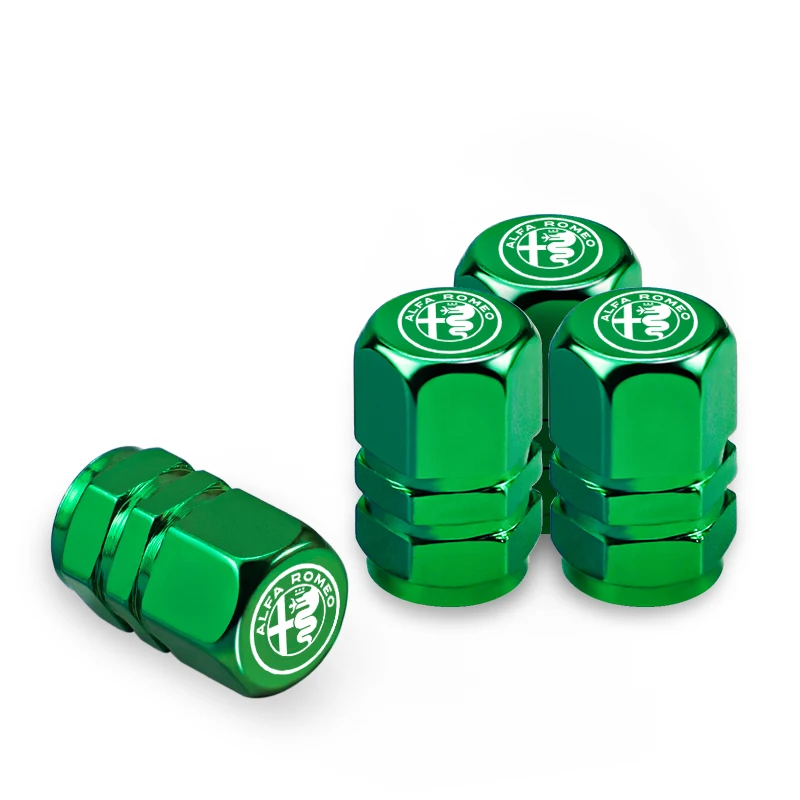 Set of 4 Metal Car Wheel Tire Valve Caps - Waterproof and Dustproof Cover