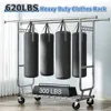 Clothes Rack Heavy Duty Clothing Racks for Hanging Clothes Load 620LBS, Rolling Clothing Rack with Wheels, Adjustable 2