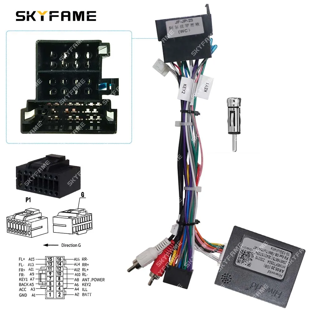 Automobile Connector Car Accessories Cable Wireless Car Adapter SKYFAME Car Wiring Harness Adapter Canbus Box Decoder Android Radio Power Cable For Alfa Romeo Giulietta Mito 159/147 AR05.20