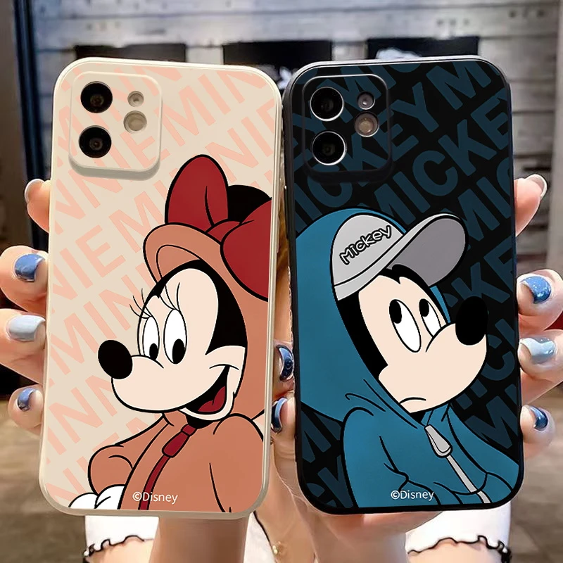 iphone xr waterproof case Fashion Letter Mickey Mouse Phone Case For iPhone 11 12 13 Pro 12 13 Mini X XR XS Max 6s 7 8 Plus Anime Soft Luxury Cover Coque iphone 11 card case