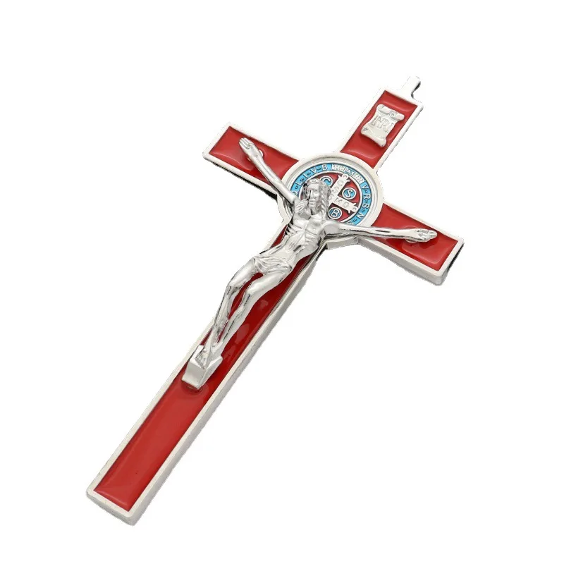 Exorcism Cross Saint Benedict Crucifix Jesus Zinc Alloy Material Accessories Wholesale Catholic Supplies  Charm Pendulum