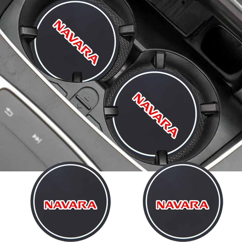 2 pcs Car Coaster Water Cup Bottle Holder Silica Gel Mat Storage Groove Protect Coaster for Nissan Navara NP300 D23 D40