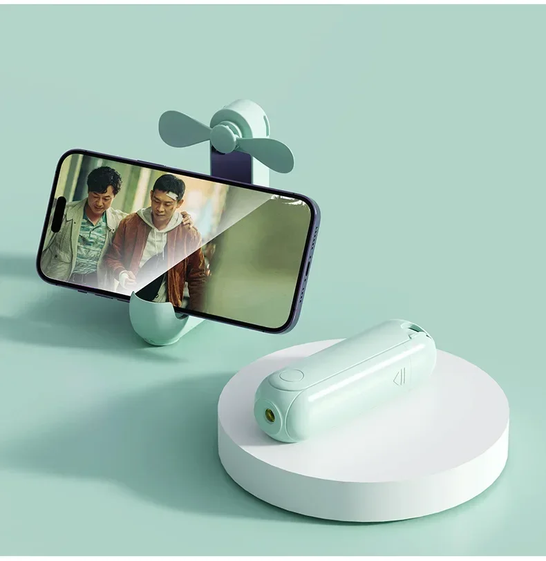 New Handheld Electric Fan USB Desktop Fan with LED Light Portable Mini Small Fan Mobile Phone Charging Bank Phone Stand Students 6 S4649d54107b4465dad2e969ca02e95d01