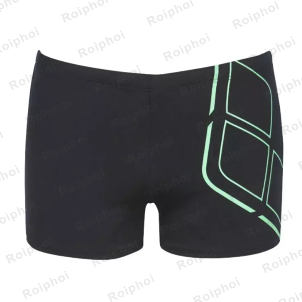 Mens Square Leg Athletic Swim Jammers Durable Training Splice Team Swimsuit Men Swimming Trunks Neon Size Xs-2xl