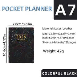 Premium Quality 2026 A7 Pocket Agenda Book with Weekly Planner & Calendar (A1)