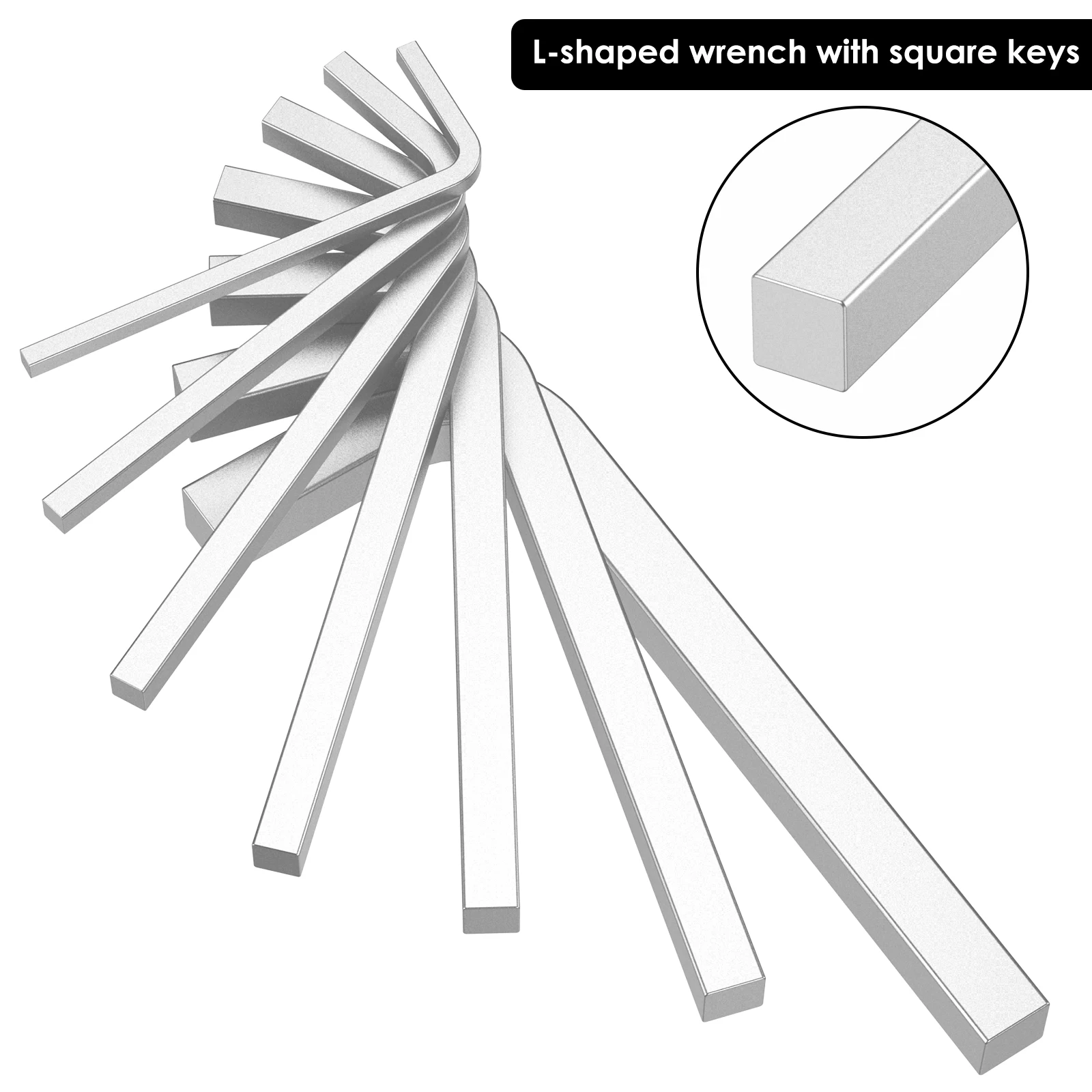 L-Schraubenschlüssel 10 Mm – Vierkantschlüssel Aus Chrom-Vanadium-Stahl, 12,2 Cm Lang