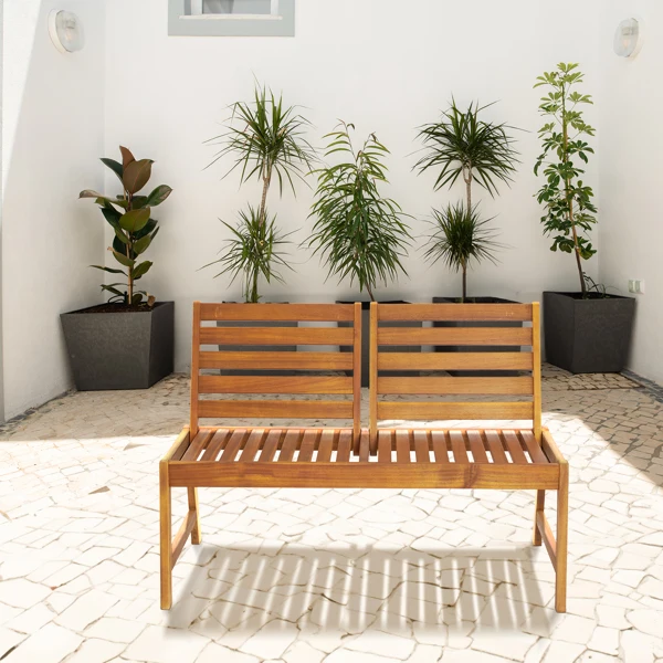 49.6in 后背可调节 木长凳 相思木 原木色-33
