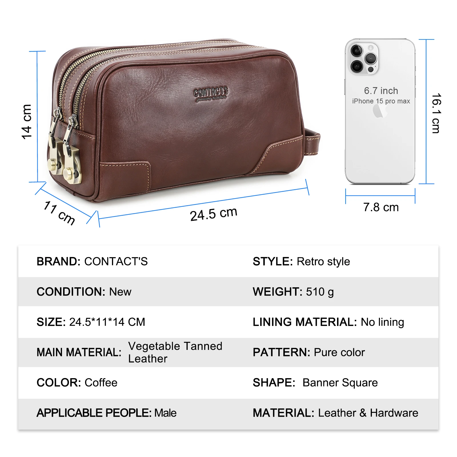 Genuine Leather Men Travel Cosmetic Bag Password Designer Portsble Toiletries Kit Organizer Makeup Wash Pouch Large Capacity 5