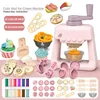 Children Play House Clay Toys Clay Colored Non-toxic Light  Plasticine Diy Ice Cream Machine Noodle Burger Fluffy Prop Girls Toy 5