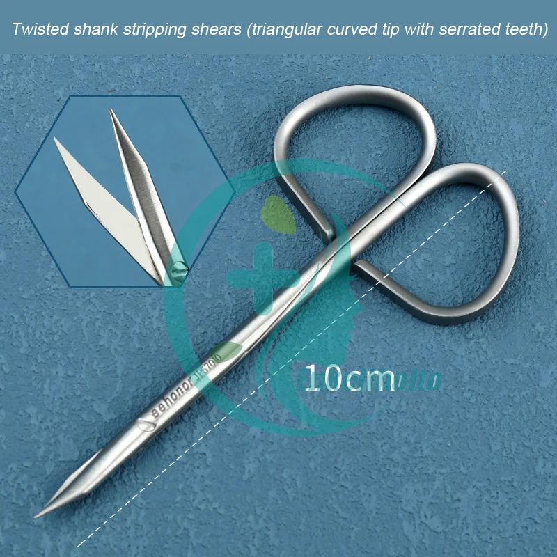 Eye peeling twist handle medical tissue scissors double eyelid tool blunt pointed serrated 4