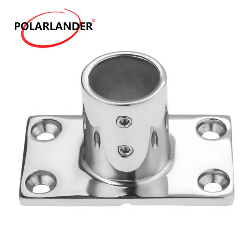 1 Pz 1 "25Mm Marine Fit Tubo Tubo Base Rettangolare Yacht In Acciaio Inox 90 Gradi Hand Rail Fitting Accessori Per Barche Fit Boat