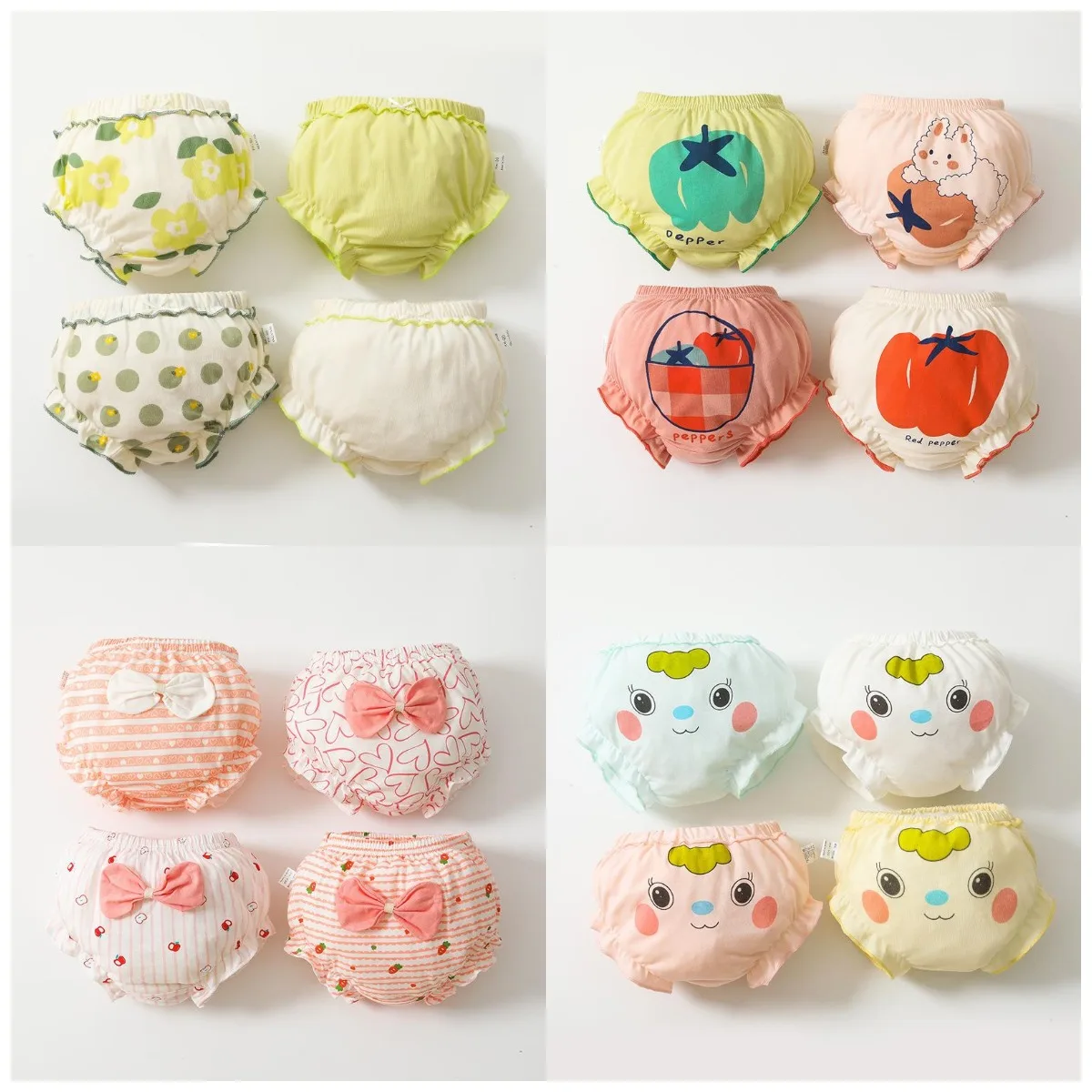 

Cotton Babys Girls Briefs Panties for Kids Shorts Underwear Children Underpants 4Pcs/lot