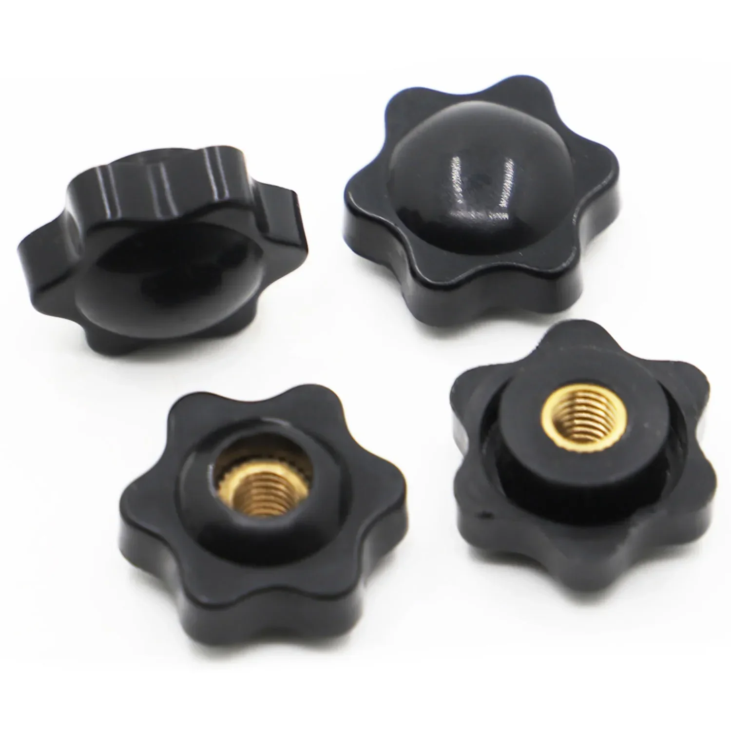 Bakelite hand tighten nuts, M4 M5 M6 M8 M10 black plum, handle thread star, mechanical thumb nuts clamping knob