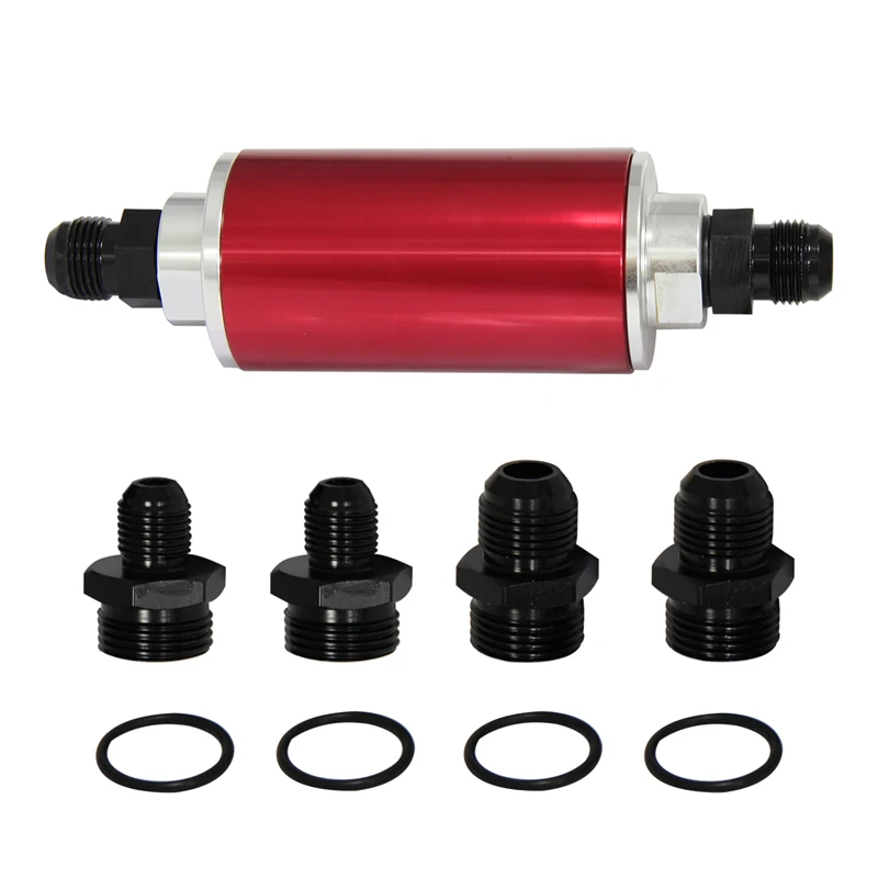 58mm Inline Fuel Filter AN6 AN8 AN10 100 Micron Reusable Element