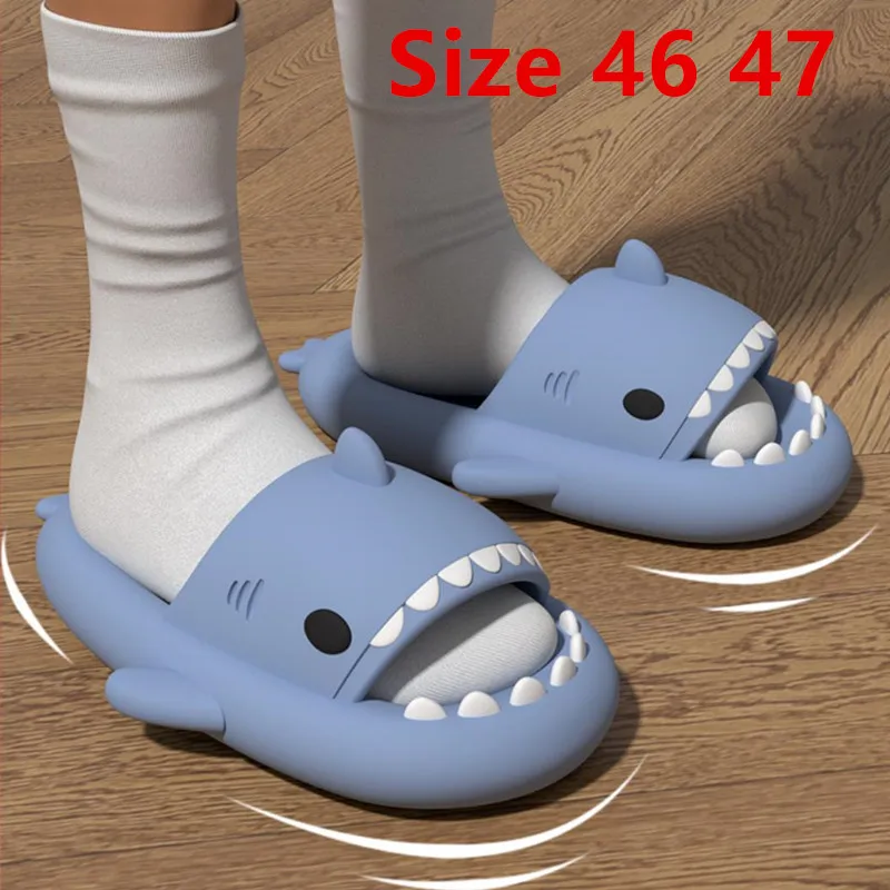 

2022 Summer Man Women Shark Slippers Couple's Thick Bottomed Home Bathing Home Slipper Indoor Household Kids Slides Flip Flops