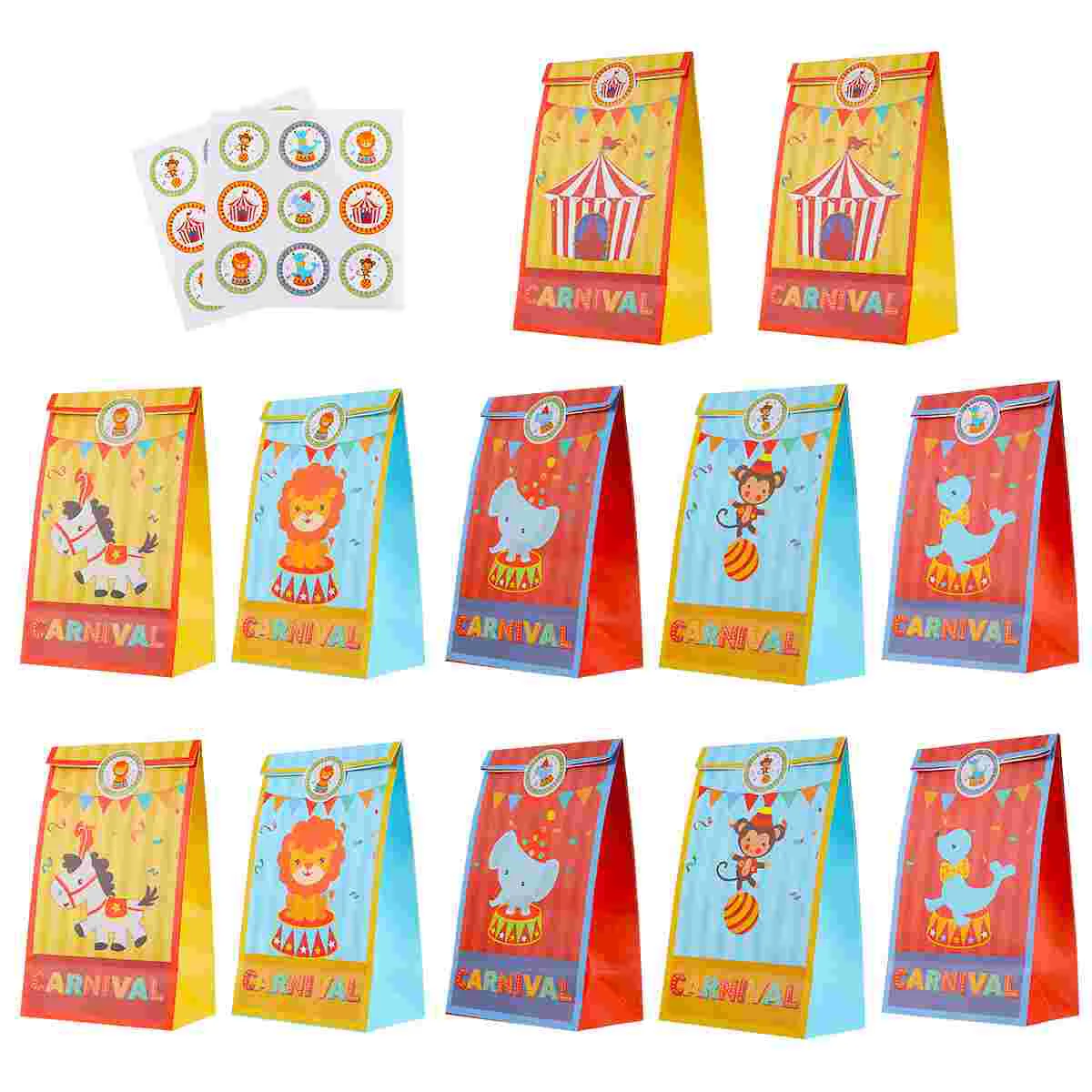 

Birthday Favor Bags Tote Party Candy Gift Paper Wedding Stickers for Favors Circus Theme
