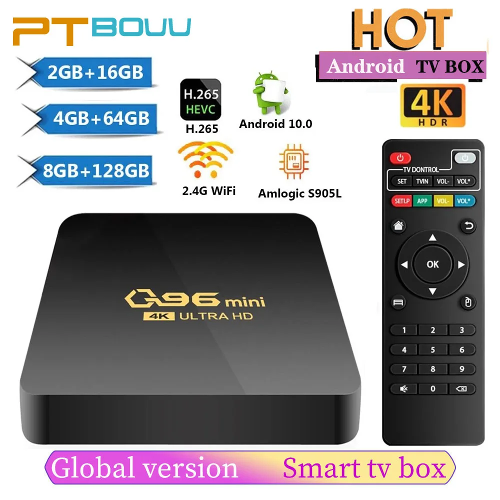Новинка 2022 приставка смарт-ТВ для Q96 Mini Android 10 0 S905L четырехъядерная 24G Wi-Fi 4K H265