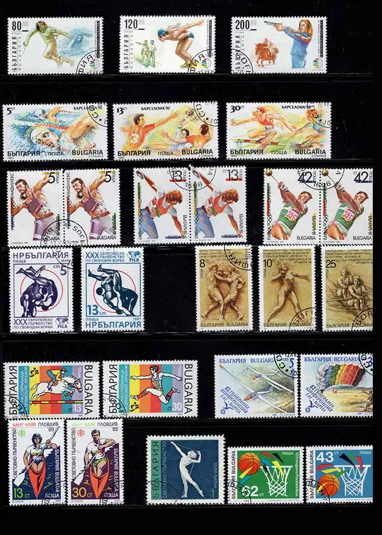 Lot 50 100pcs Athletic Sports Games Topic Original Stamps with Postage Mark No Repeat Nation Stamp Good Condition