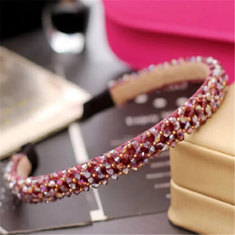 Handmade Beaded Hairband Hair Hoops Women Wide 4 Rows Crystal Sweet Headband Party Headwear Wedding Hair Accessories Jewelry jewelry accessories hair accessory hair headdress bridal headwear