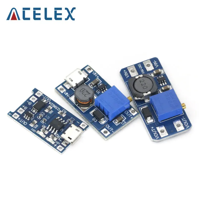 MT3608 DC DC Adjustable Boost Module 2A Boost Plate Step Up Module with ...
